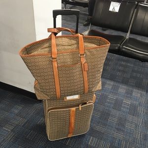 Matching tote bag and carry on bag